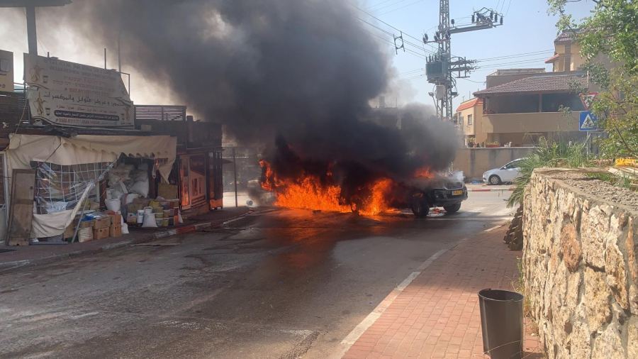 اندلاع حريق في سيارة تحمل أسطوانات غاز على مدخل برطعة 